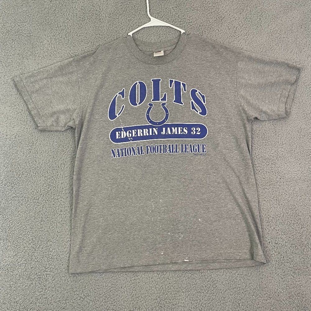 Vintage Indianapolis Colts‎ Shirt Mens XL Edgerrin James 32 NFL 1999 Gray Tee